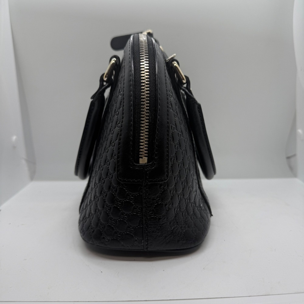 Gucci Microguccissima Mini Dome Satchel Black Leather Crossbody Bag Handbag GG - Picture 2 of 16